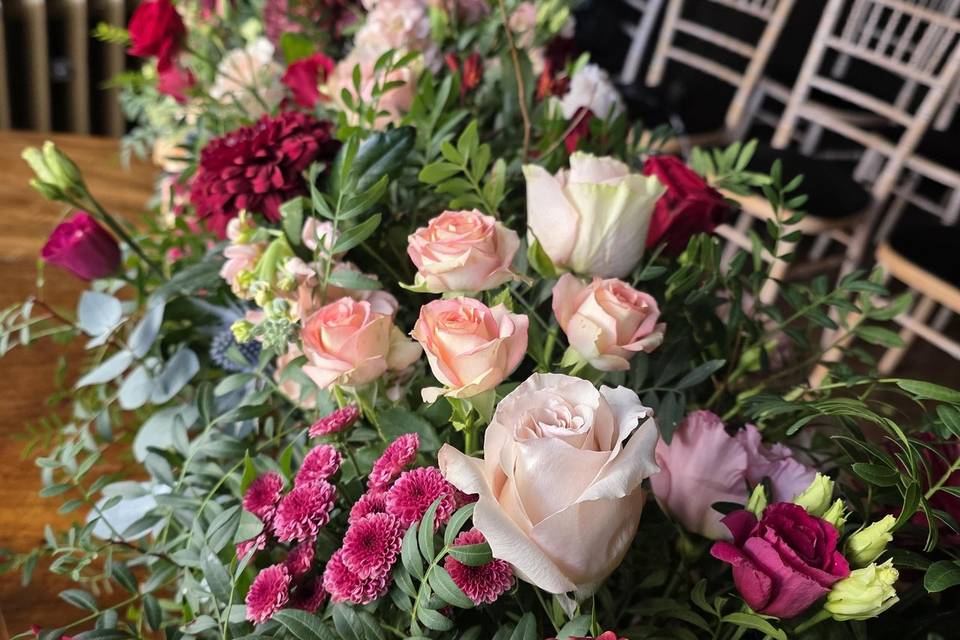 Ceremony table flowers