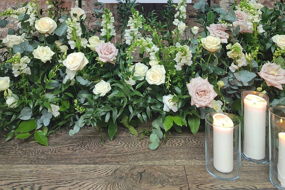 Floral wedding signage