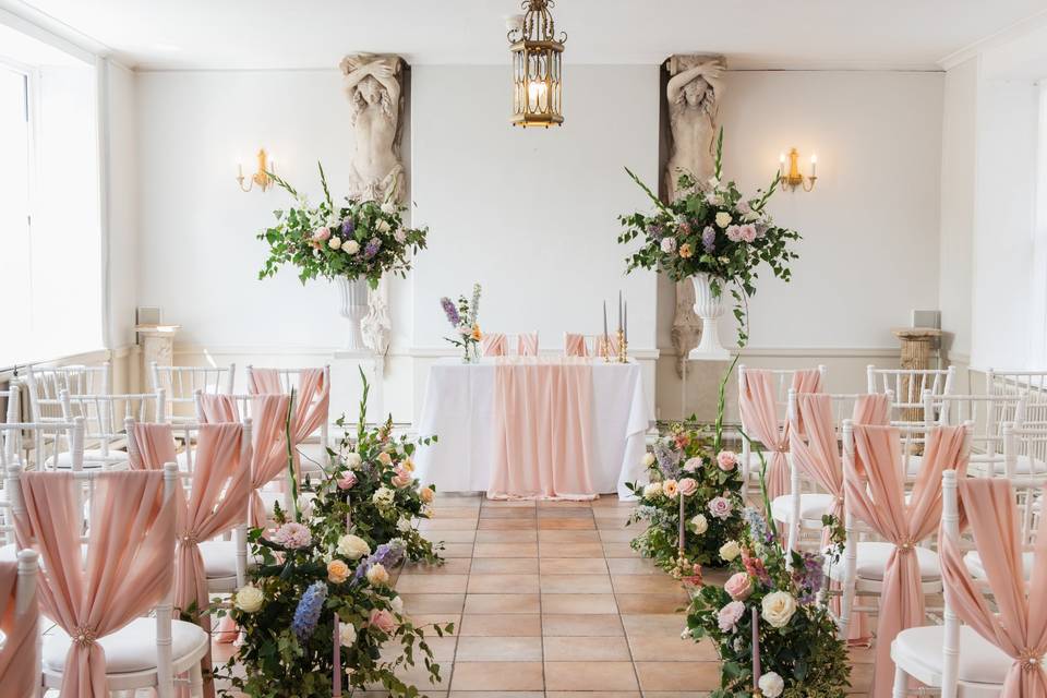 Pastel venue flowers