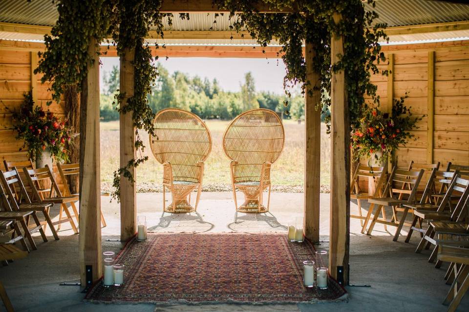 Covered ceremony circle