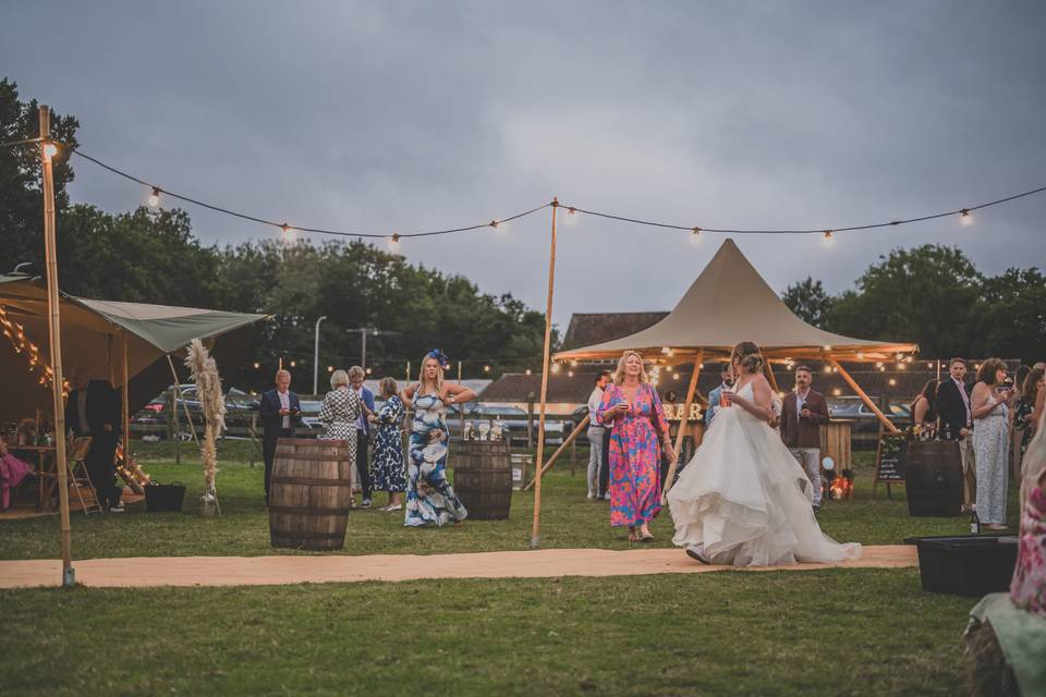 Bride in setting